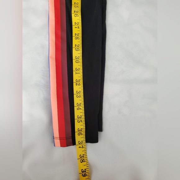 Pink Victoria Secret Yoga. Rainbow Stripe Black Legging Women's Size S - Picture 2 of 7